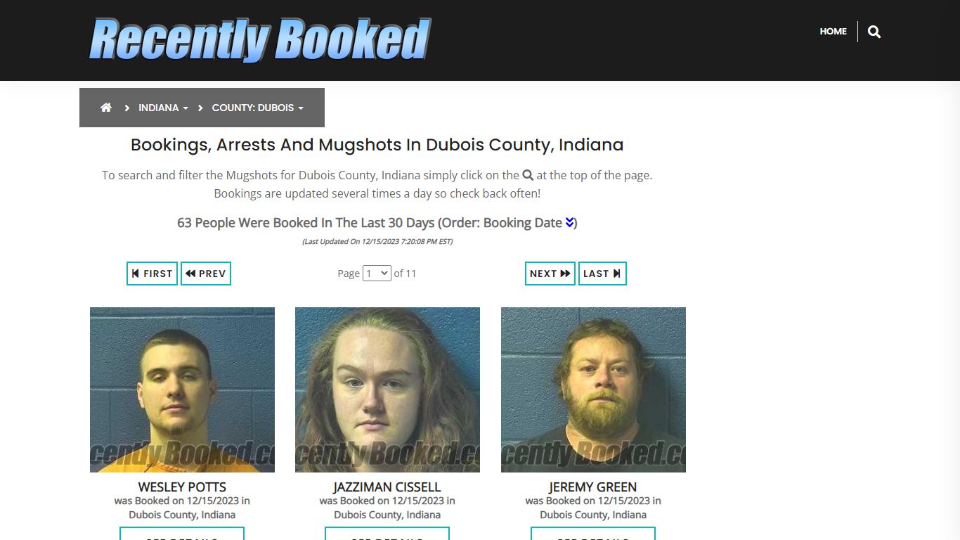 Recent bookings, Arrests, Mugshots in Dubois County, Indiana