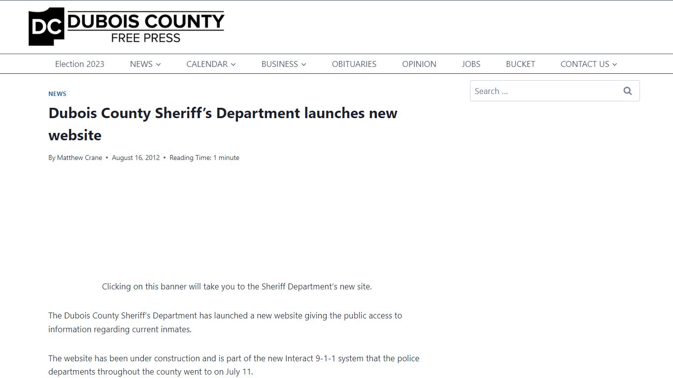Dubois County Sheriff’s Department launches new website